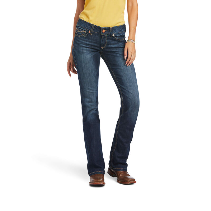 Pantalones Vaqueros Ariat R.E.A.L. Mid Rise Arrow Fit Vicky Boot Cut Azules Oscuro Mujer - Chile 468